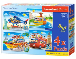 Castorland Puzzle 4w1 8,12,15,20-elementów Travel the World