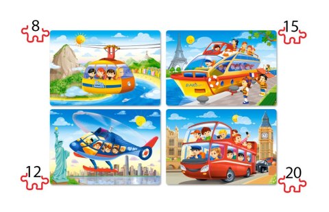 Castorland Puzzle 4w1 8,12,15,20-elementów Travel the World