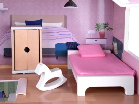 JOKOMISIADA Domek drewniany dla lalek + basen winda mebelki ZA4835