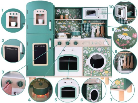 JOKOMISIADA Duża kuchnia drewniana retro vintage lodówka pralka akcesoria ZA4833