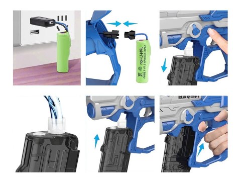 JOKOMISIADA Elektryczny Pistolet na wodę sikawka z dalekim zasięgiem zasięg 9m ZA4959