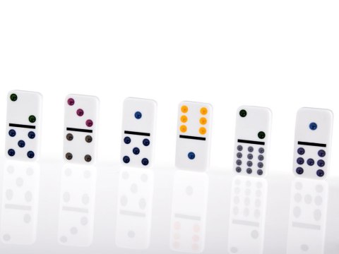 JOKOMISIADA Zestaw gier GRA Domino + Meksykański pociąg Metalowy kuferek GR0630