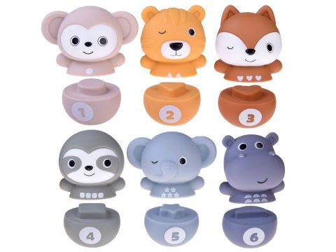 JOKOMISIADA Zestaw gumowych zwierzaków kręgle sensoryczne piłka ZOO dla dzieci ZA4818