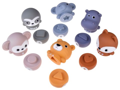 JOKOMISIADA Zestaw gumowych zwierzaków kręgle sensoryczne piłka ZOO dla dzieci ZA4818