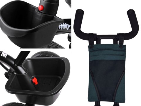 Tiny Bike Rowerek dziecięcy trójkołowy Tiny Bike 3w1 z daszkiem OBRACANY SP0650