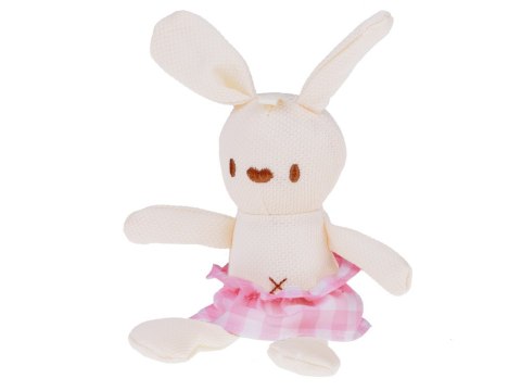 JOKOMISIADA Bobas Lalka Noworodek ubrana różowa czapka sukienka maskotka królik ZA5007 RO