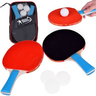 JOKOMISIADA Drewniane PALETKI do gry w ping-pong + 3 piłeczki Tenis stołowy SP0768
