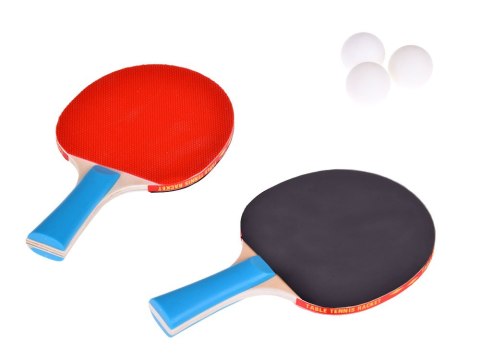 JOKOMISIADA Drewniane PALETKI do gry w ping-pong + 3 piłeczki Tenis stołowy SP0768