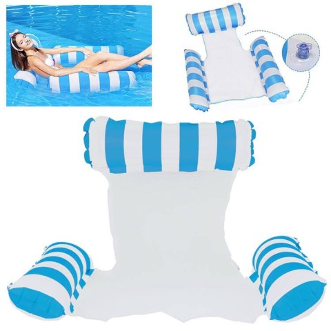 JOKOMISIADA Wygodny Fotel do pływania dmuchany siatka Materac hamak 110x 90 cm SP0767