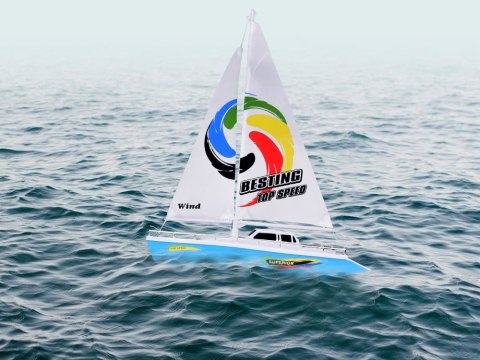 JOKOMISIADA Zdalnie sterowany Jacht żaglowy Żaglówka na pilota koło sterowe RC0639