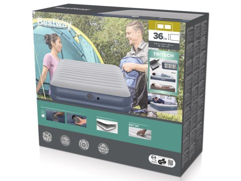Bestway Bestway Materac kempingowy 2-os. 300kg 203x152cm - wbudowana pompka 6716T