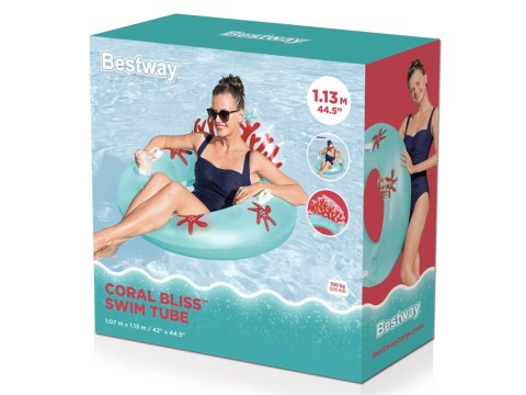 Bestway Bestway niebieskie koło dmuchane z oparciem rafa koralowa 107cm 43730