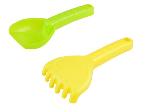 JOKOMISIADA Zestaw Wiaderko + łopatka grabki i foremki Zabawka do piasku ZA5077