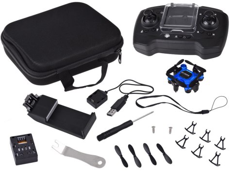 JOKOMISIADA Latający Zdalnie sterowany Mini dron - Składany model z pilotem RC0656
