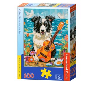 Castorland Puzzle 100 B-111268 Collie, Guitar and the Sea