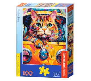 Castorland Puzzle 100 B-111275 Cat Bus Travel