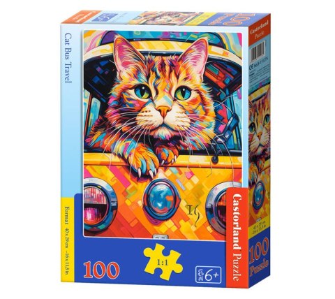 Castorland Puzzle 100 B-111275 Cat Bus Travel