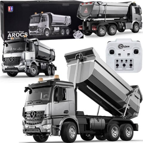 EE Mercedes Arocs METALOWA wywrotka sterowana EE ruchoma naczepa 1:20 RC0667