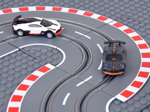 JOKOMISIADA Bugatti Wyścigowy Tor z Klocków 2 Auta na Pilota! Super zabawa RC0664