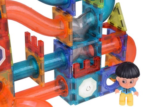 JOKOMISIADA Klocki Magnetyczne 3D Zbuduj Duży świecący Tor Kulkowy 142 ele ZA5238