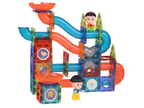 JOKOMISIADA Klocki Magnetyczne 3D Zbuduj Duży świecący Tor Kulkowy 142 ele ZA5238