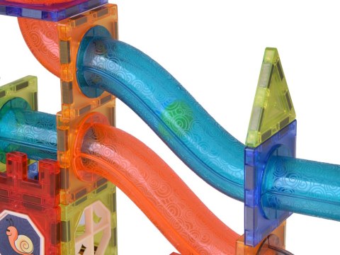 JOKOMISIADA Klocki Magnetyczne 3D Zbuduj Duży świecący Tor Kulkowy 142 ele ZA5238