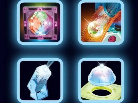 JOKOMISIADA Klocki Magnetyczne 3D dla dzieci Zbuduj Świecący Tor Kulkowy 49 ele ZA5250