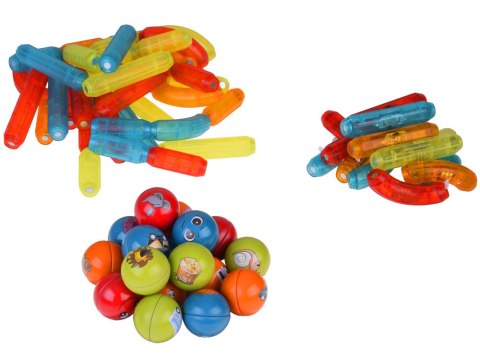 JOKOMISIADA Klocki magnetyczne 3D Kolorowe Podświetlane klocki dla dzieci 76ele ZA5239