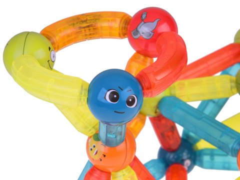 JOKOMISIADA Klocki magnetyczne 3D Kolorowe Podświetlane klocki dla dzieci 76ele ZA5239