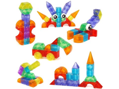 JOKOMISIADA Klocki magnetyczne 3D Podświetlane klocki magnetyczne 64 ele ZA5240