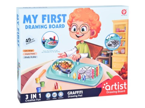 JOKOMISIADA Kreatywny zestaw Tablica artystyczna 3w1 Spirograf Graffiti Rysunek TA0109