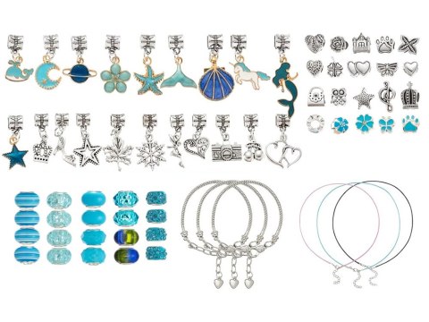 JOKOMISIADA Zestaw KORALIKI CHARMSY zawieszki Szkatułka Bransoletka Zrób to sam ZA5207