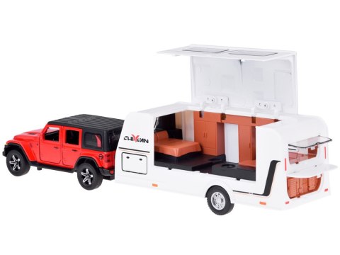 JOKOMISIADA Auto na wakacje Samochód terenowy + Przyczepa kempingowa światła ZA5351