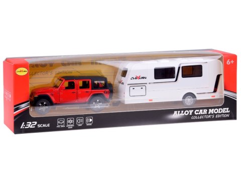 JOKOMISIADA Auto na wakacje Samochód terenowy + Przyczepa kempingowa światła ZA5351