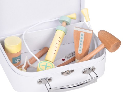 JOKOMISIADA Drewniany Zestaw lekarski Mały Lekarz Apteczka Stetoskop Strzykawka ZA5263