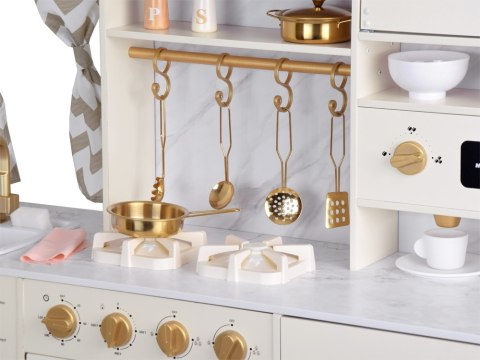 JOKOMISIADA Duża Kuchnia drewniana Styl Glamour Złote dodatki Światło + dźwięk ZA5270