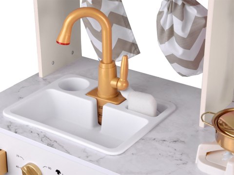 JOKOMISIADA Duża Kuchnia drewniana Styl Glamour Złote dodatki Światło + dźwięk ZA5270