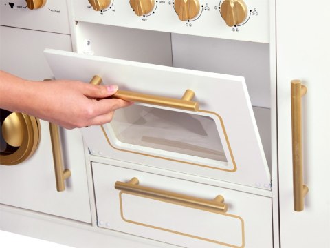 JOKOMISIADA Duża Kuchnia drewniana Styl Glamour Złote dodatki Światło + dźwięk ZA5270