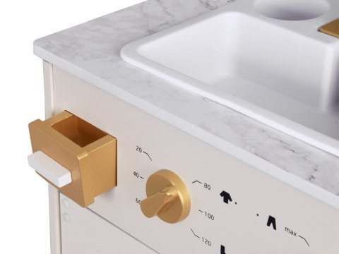 JOKOMISIADA Duża Kuchnia drewniana Styl Glamour Złote dodatki Światło + dźwięk ZA5270