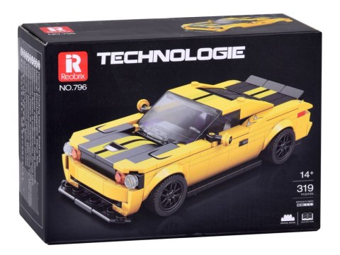 JOKOMISIADA Klocki techniczne 319-elementów + naklejki Żółte Sportowe Auto ZA5260