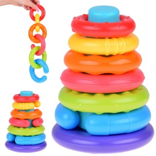 JOKOMISIADA Piramida sensoryczna kolorowe krążki do układania dla dzieci ZA5283