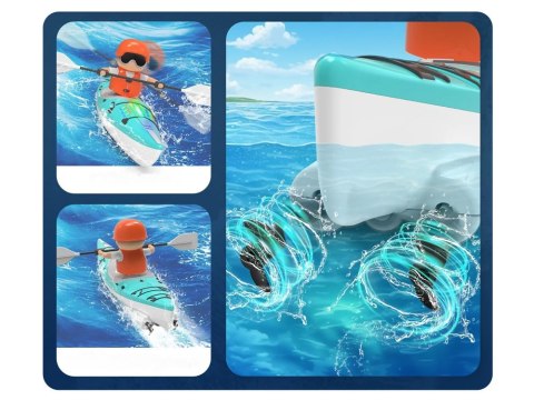 JOKOMISIADA Podświetlany Kajak z Wioślarz Zdalnie Sterowana Przygoda na Wodzie RC0678