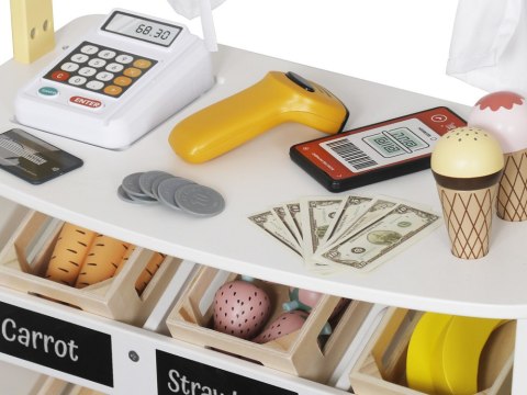 JOKOMISIADA Sklep drewniany dla dzieci Stragan Teatrzyk 2w1 kreatywna zabawa ZA5267