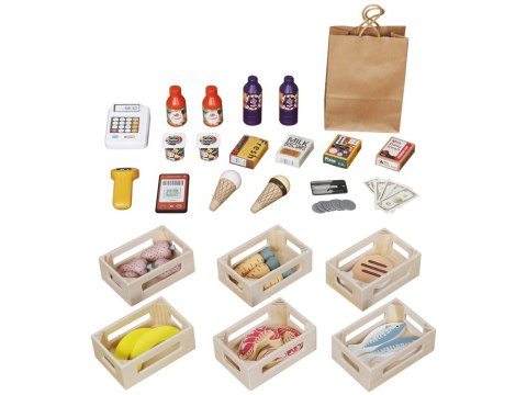 JOKOMISIADA Sklep drewniany dla dzieci Stragan Teatrzyk 2w1 kreatywna zabawa ZA5267