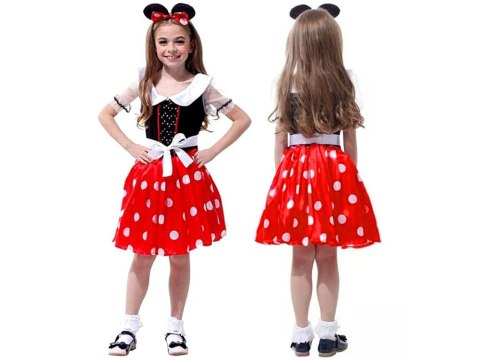 JOKOMISIADA Uroczy Kostium Strój Myszki Minnie dla Dziewczynki przebranie L/XL ZA5280