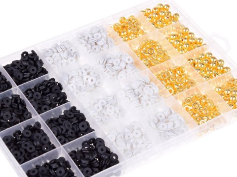 JOKOMISIADA Zestaw Koraliki złote czarne białe Bransoletka Przyjaźni Zrób sam ZA5284
