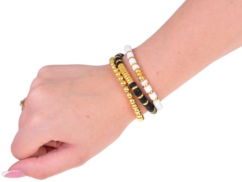 JOKOMISIADA Zestaw Koraliki złote czarne białe Bransoletka Przyjaźni Zrób sam ZA5284