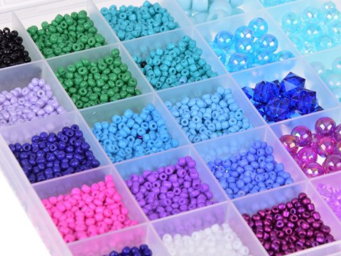JOKOMISIADA Zestaw kolorowe Koraliki Kryształki do robienia Bransoletek 24 kol ZA5297