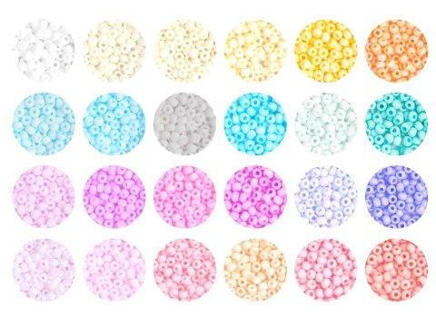 JOKOMISIADA Zestaw pastelowe Koraliki do Bransoletek Przyjaźni 24 kolory ZA5336