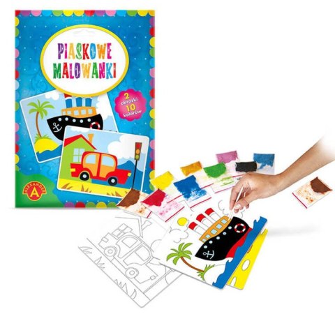 Alexander Alexander piaskowe malowanki zestaw 2 obrazki statek samochód ZA5407